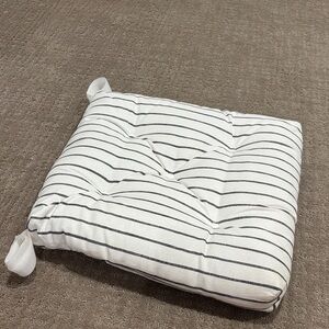 IKEA White and Black Striped Chair Pillow